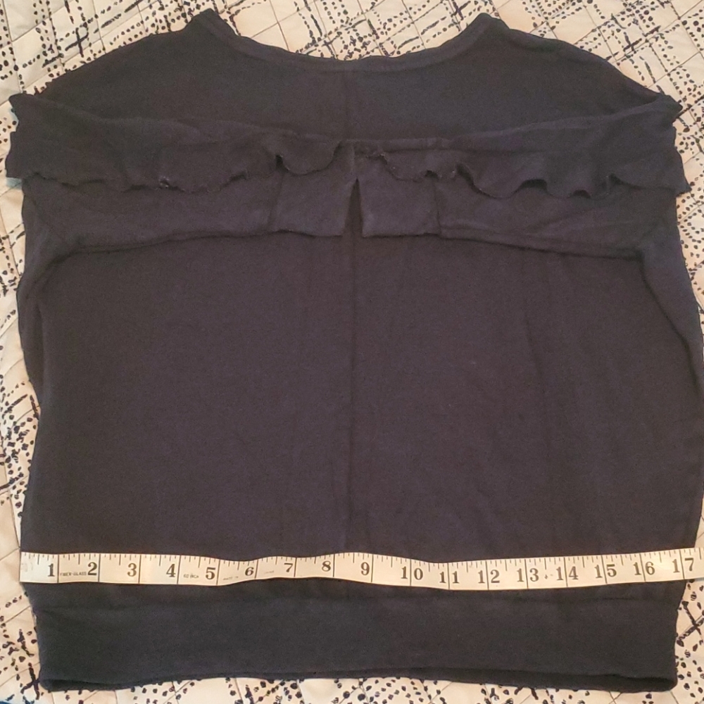 One Eleven Cozy Navy Blue Ruffle Sweatshirt - Picture 5 of 6